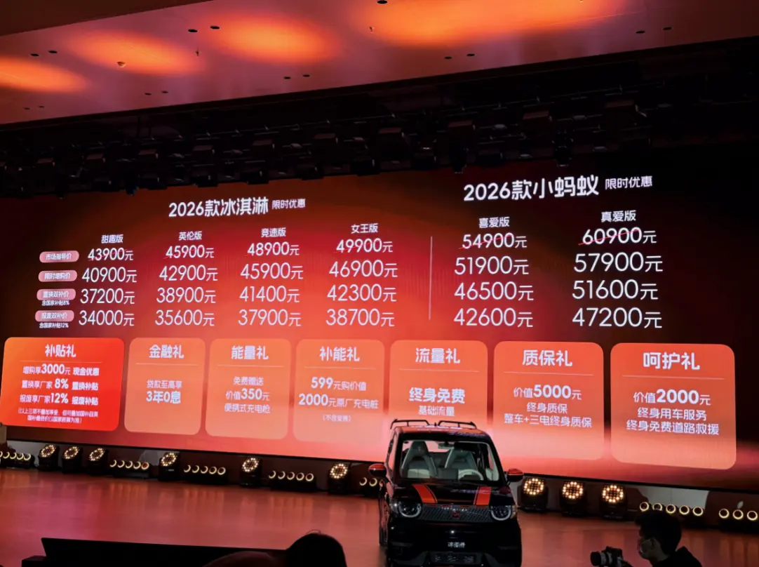 2026款奇瑞冰淇淋/小螞蟻正式上市，多種風(fēng)格滿足個(gè)性需求，報(bào)廢雙補(bǔ)價(jià)最低僅需3.4萬(wàn)元起